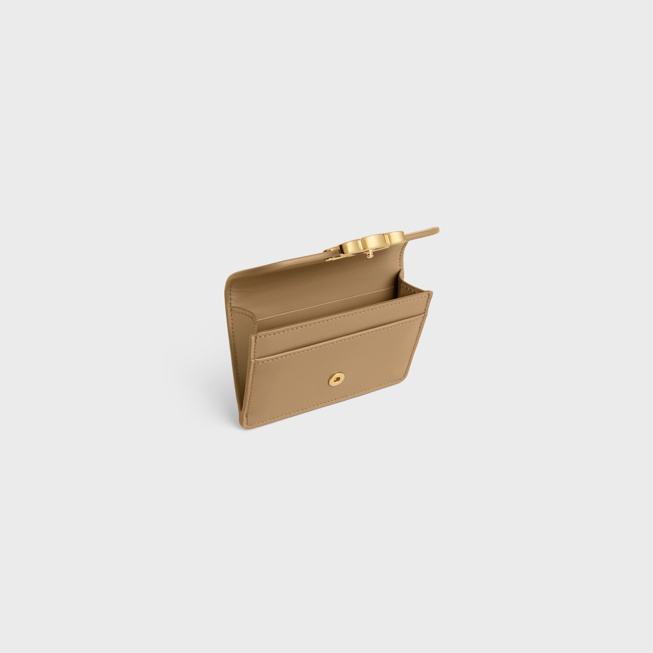 CARD HOLDER WITH FLAP TRIOMPHE IN Shiny calfskin - 4