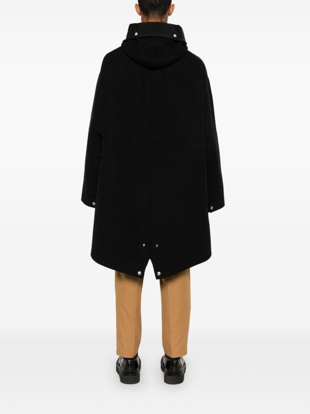 + logo-jacquard coat - 4