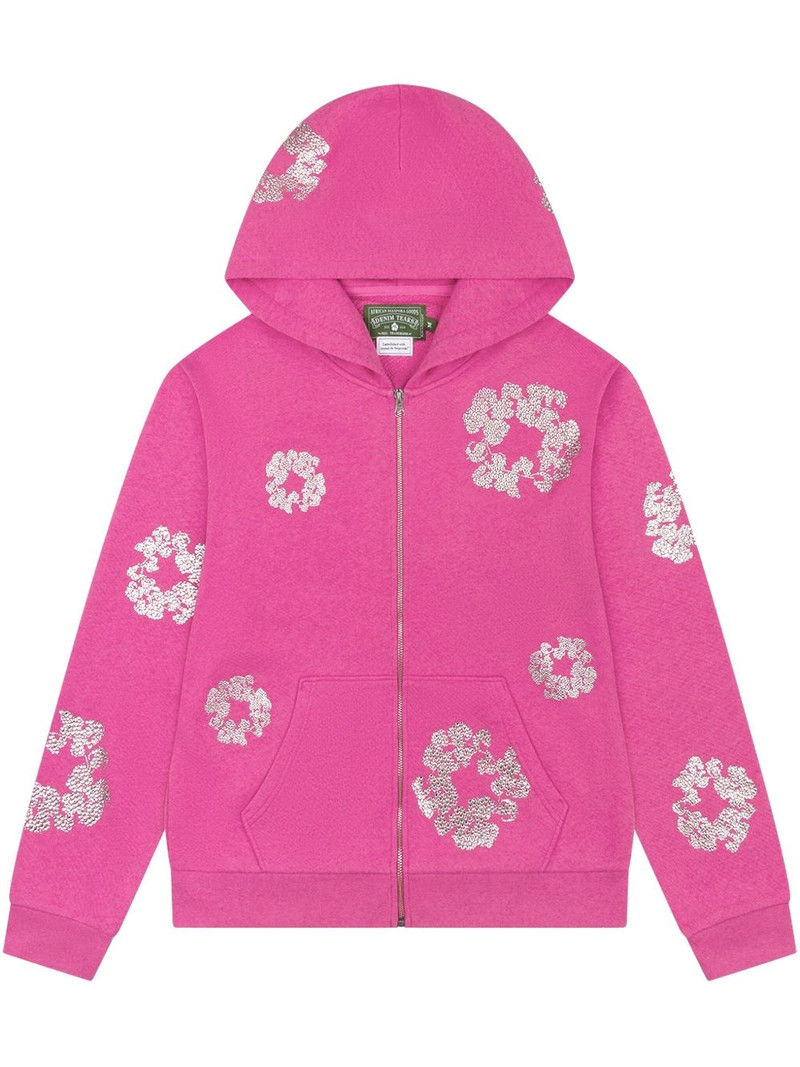 Swarovski Wreath "Pink" zip hoodie - 1