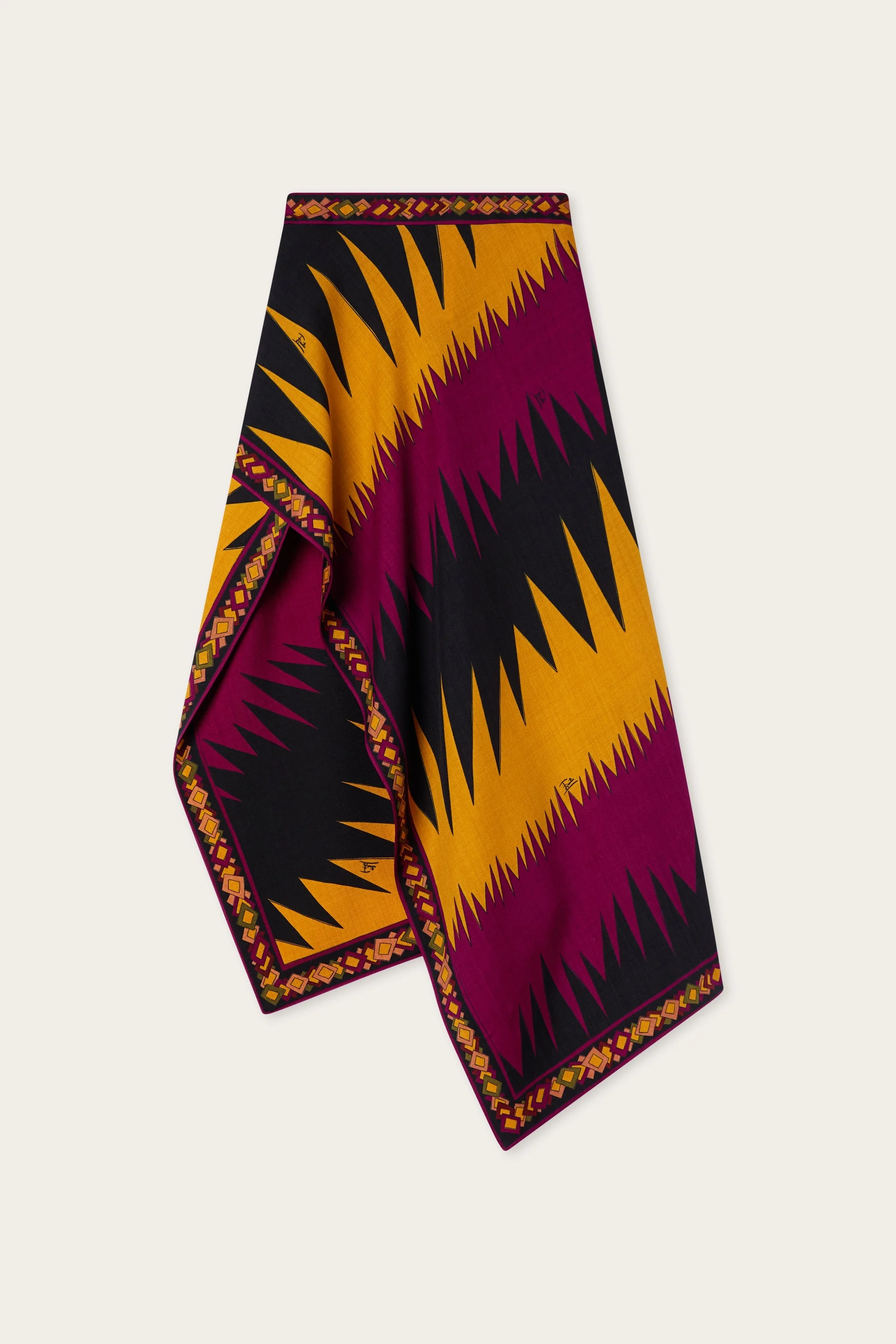 DRAGO PRINT WOOL TWILL SKIRT - 1
