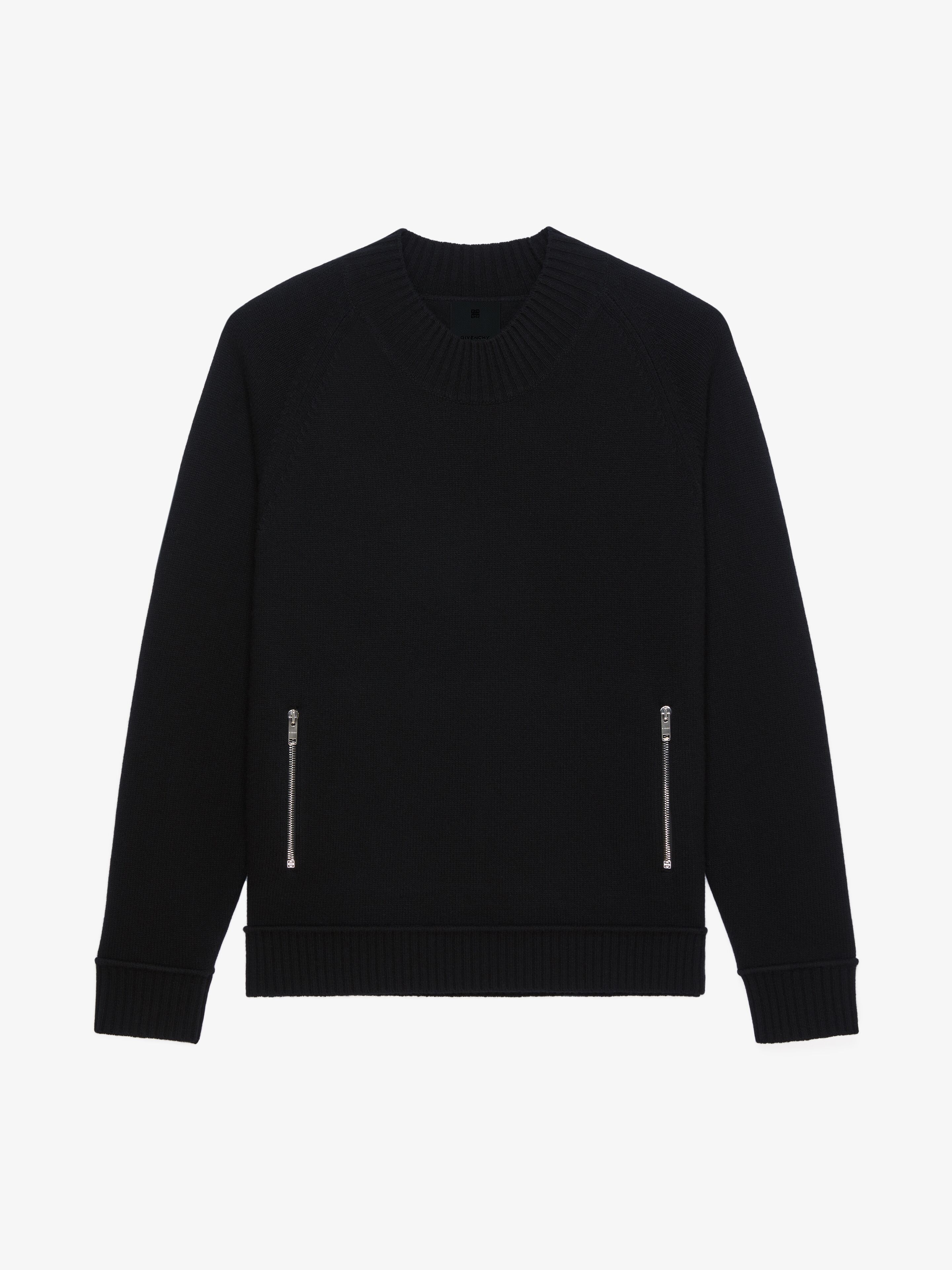 SWEATER IN EMBROIDERED WOOL WITH ZIPS - 1