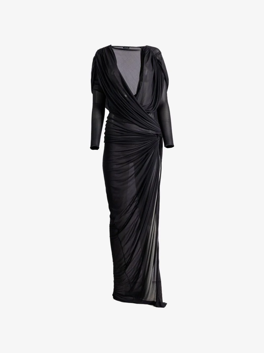 v-neck draped dress - 1