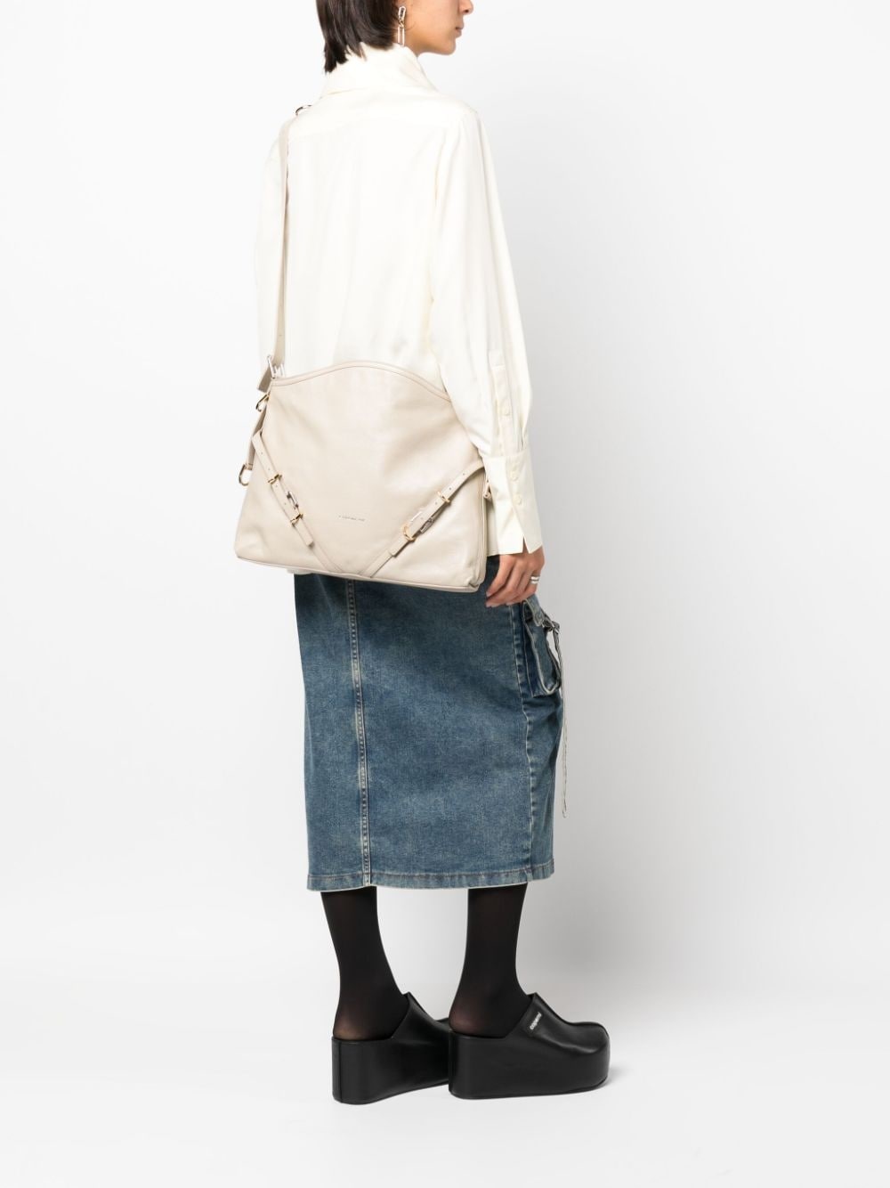 medium Voyou leather shoulder bag - 2