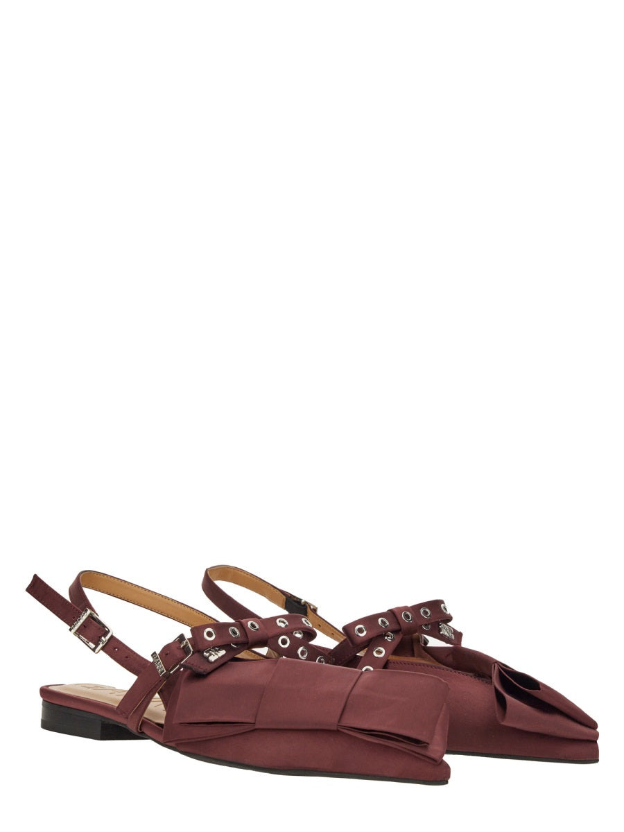 Ganni Women Satin Ballerina - 2