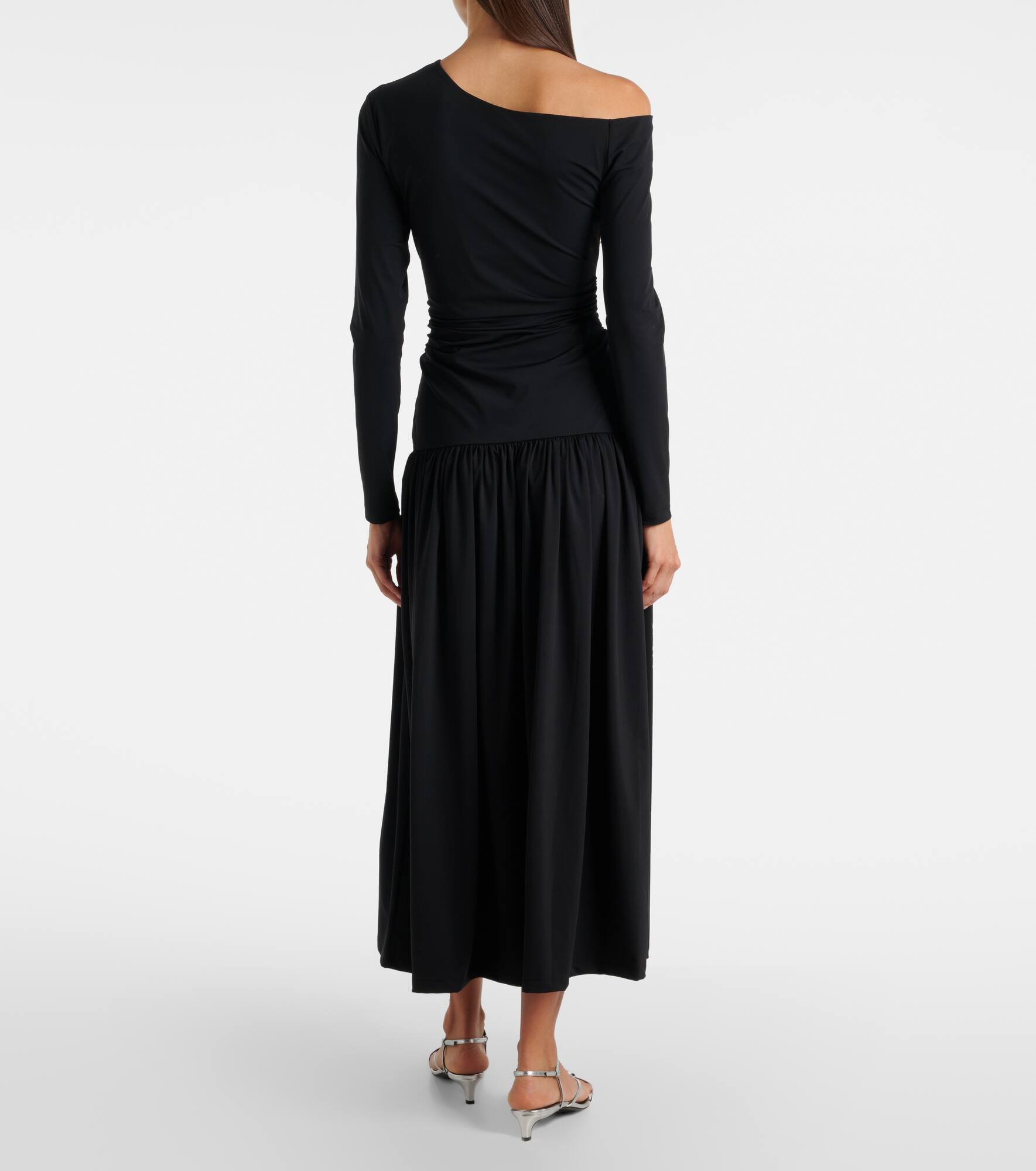 Draped jersey maxi dress - 3