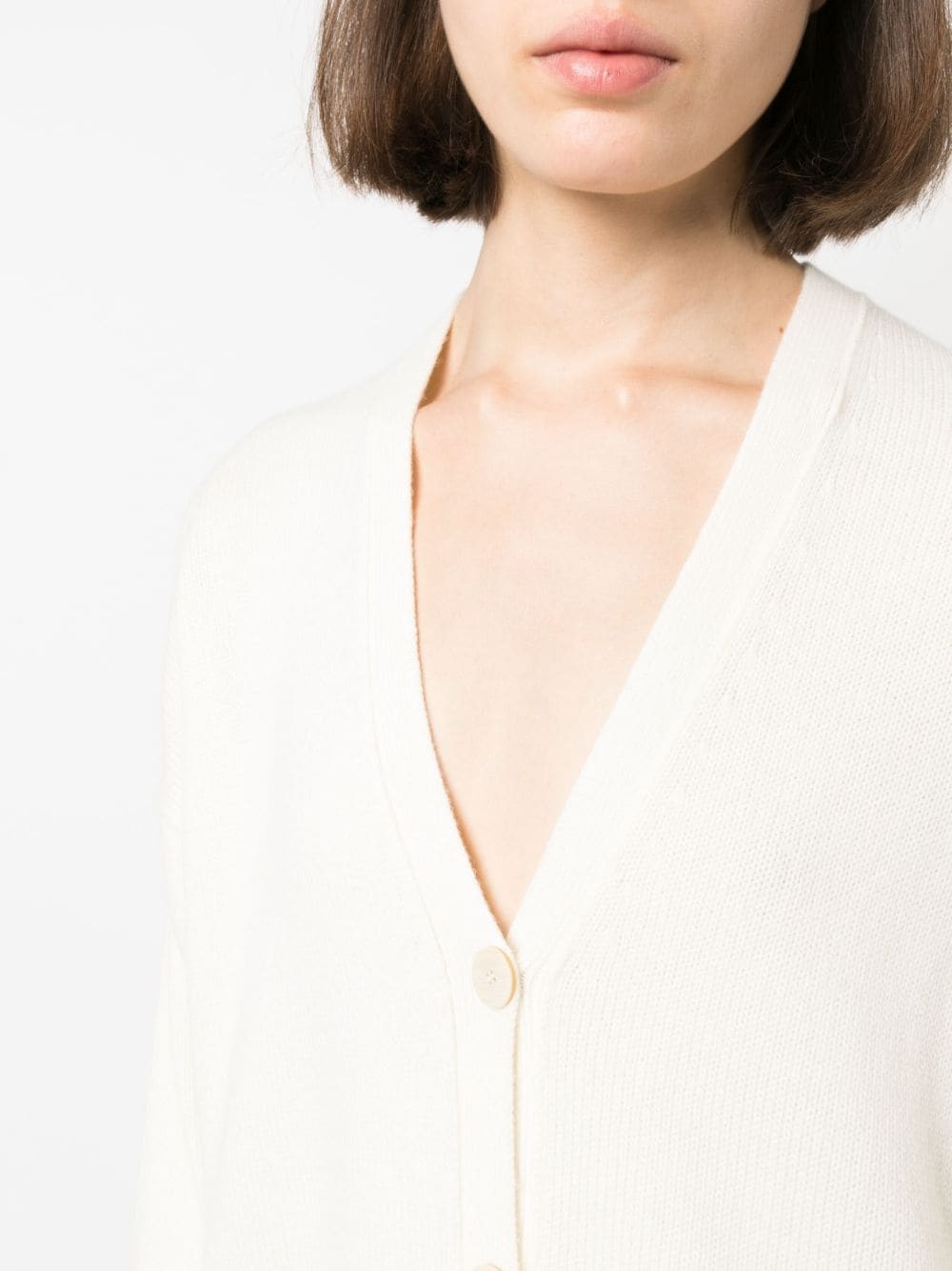 fine-knit elbow-patch cardigan - 5