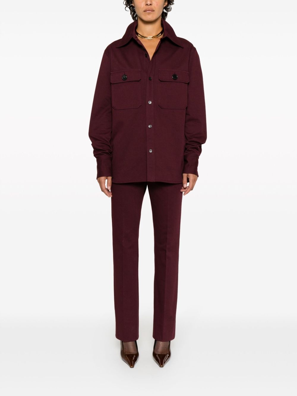 straight-leg cotton trousers - 2