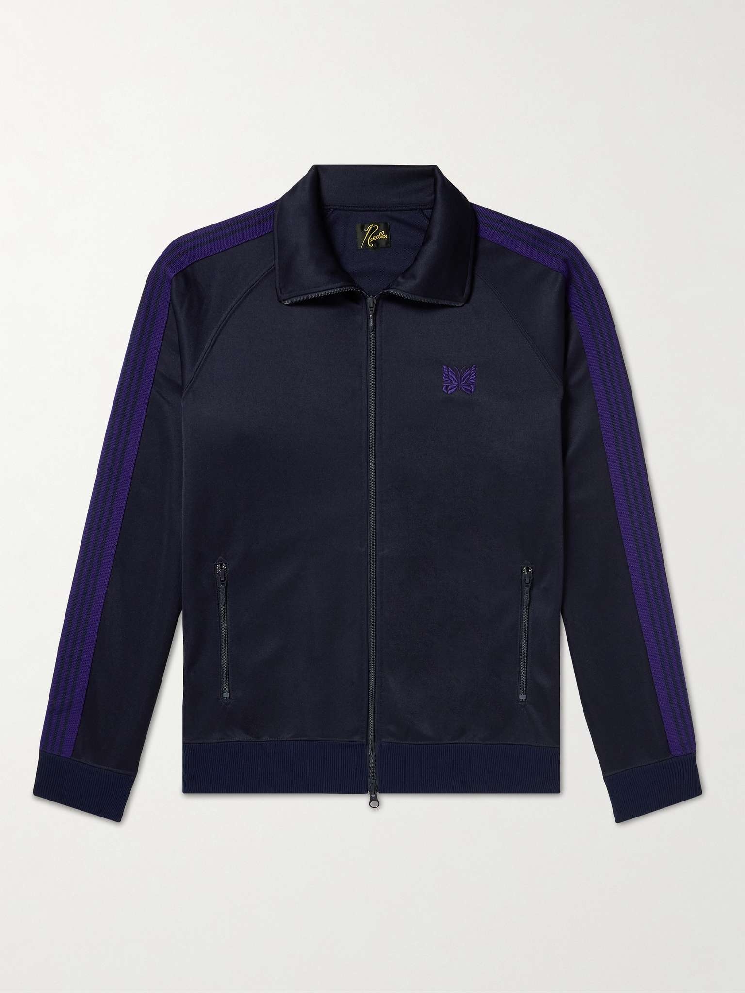 NEEDLES Logo-Embroidered Webbing-Trimmed Jersey Track Jacket | REVERSIBLE