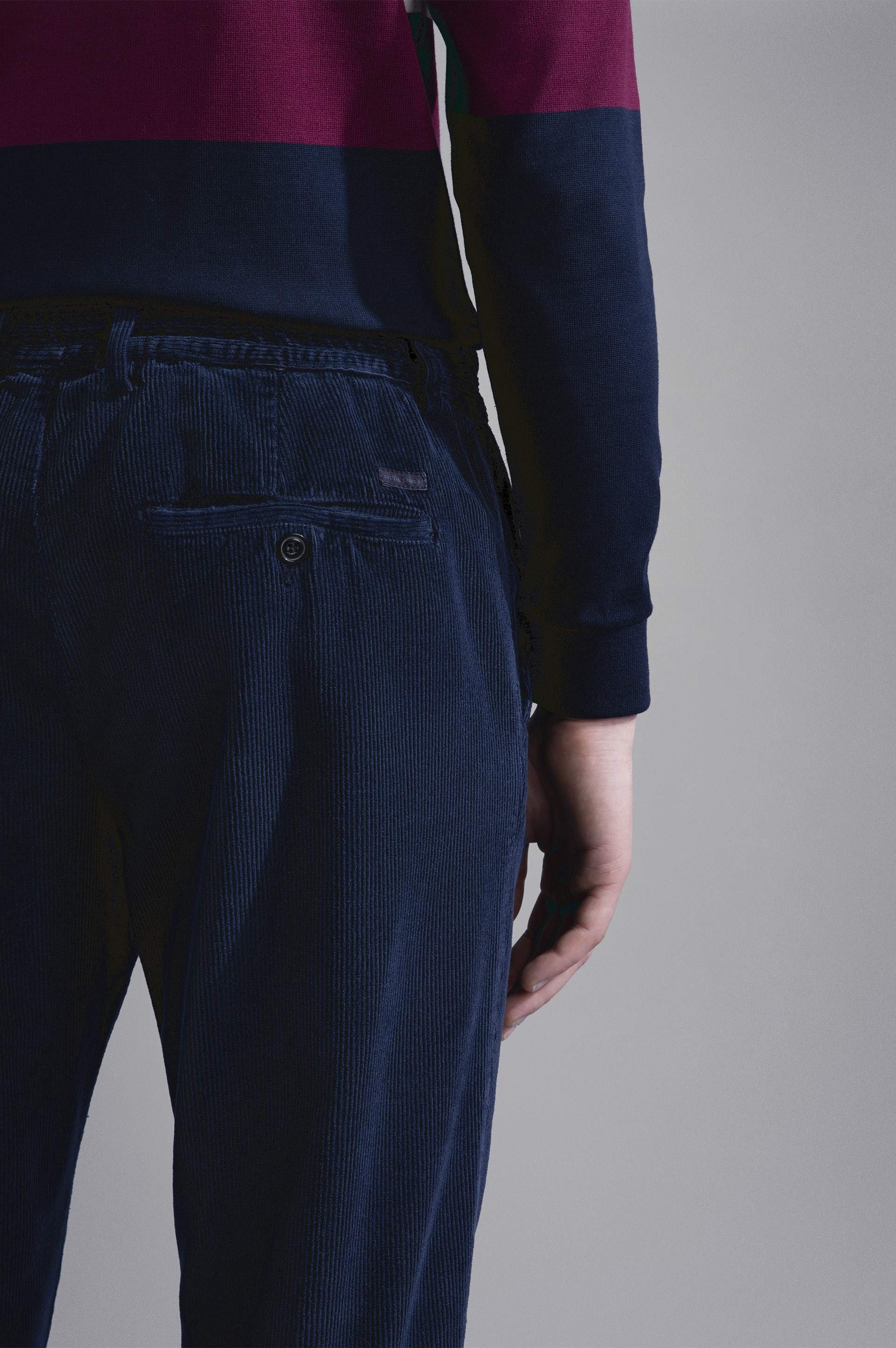 GARMENT DYED SOFT TOUCH CORDUROY CHINO TROUSERS - 4