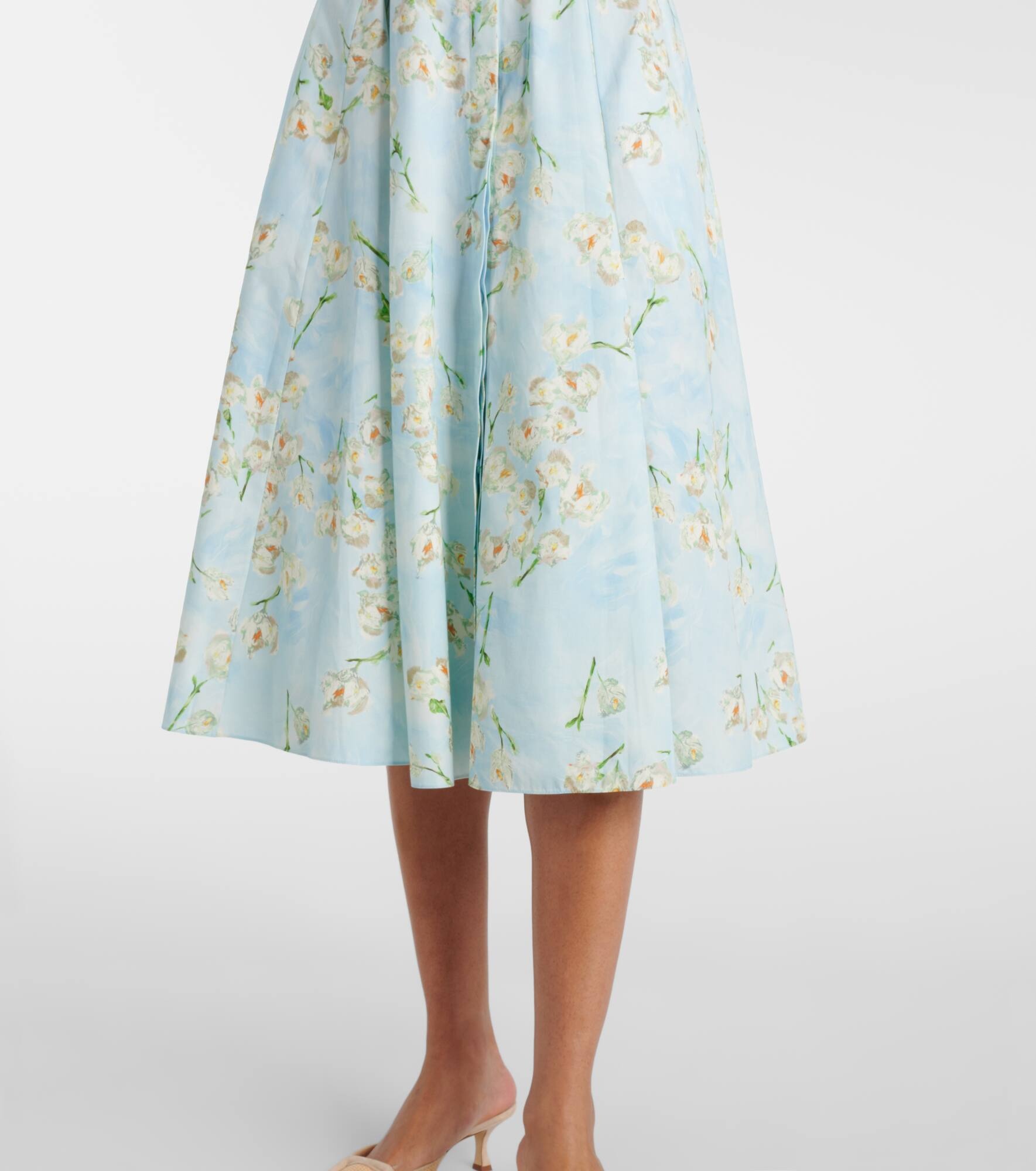 Floral cotton poplin shirt dress - 6