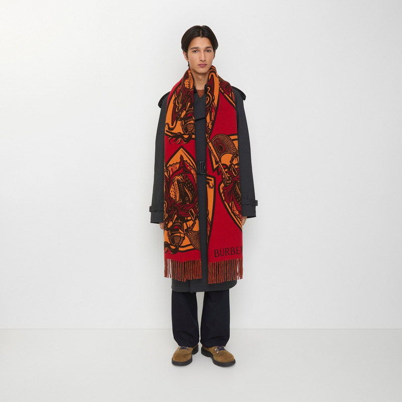 Charging Knight Wool Cashmere Scarf 3