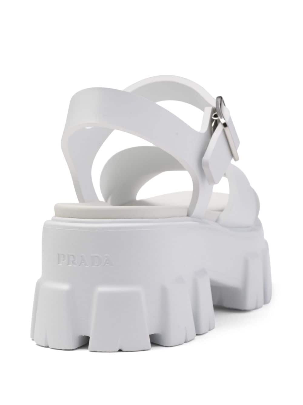 triangle-logo platform sandals - 6