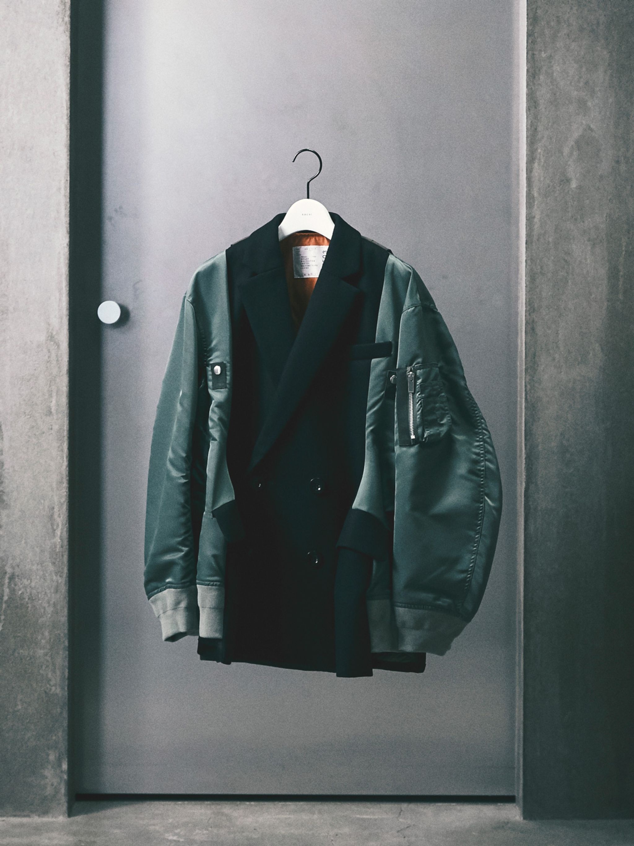 Wool Melton x Nylon Twill Quilted Coat - 2