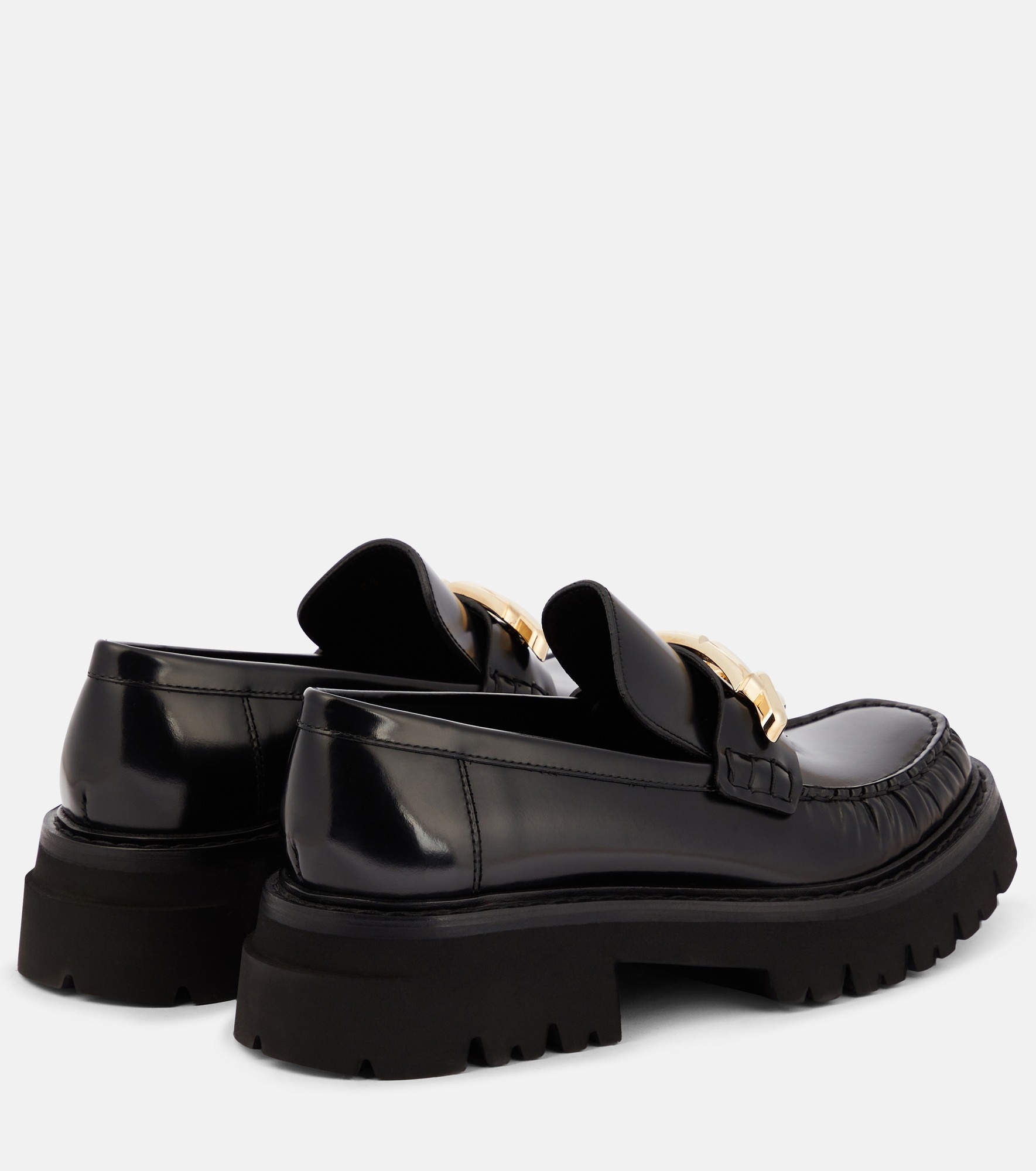 Embellished leather loafers - 3