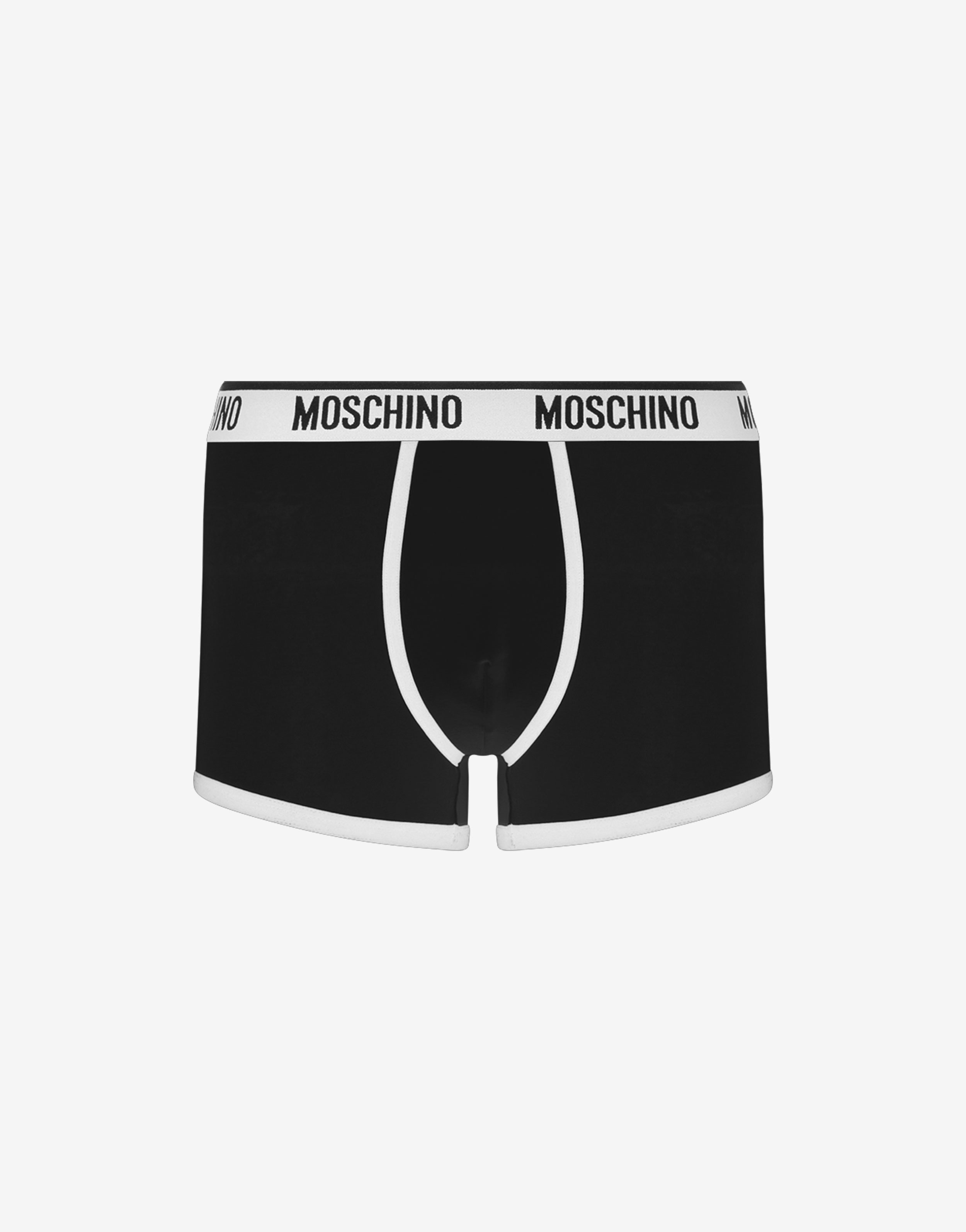 BLACK & WHITE STRETCH JERSEY BOXERS - 1