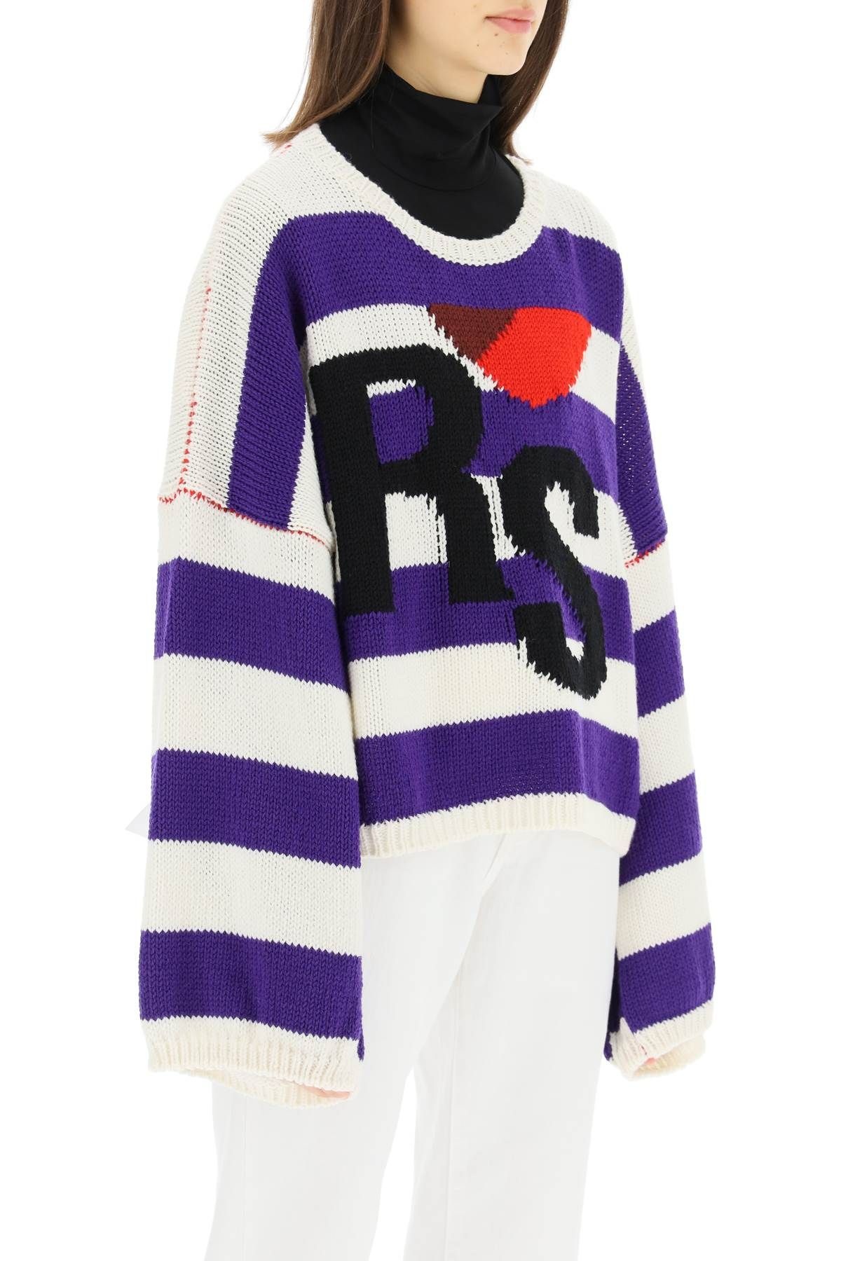 OVERSIZED STRIPED SWEATER WITH RS EMBROIDERY - 3