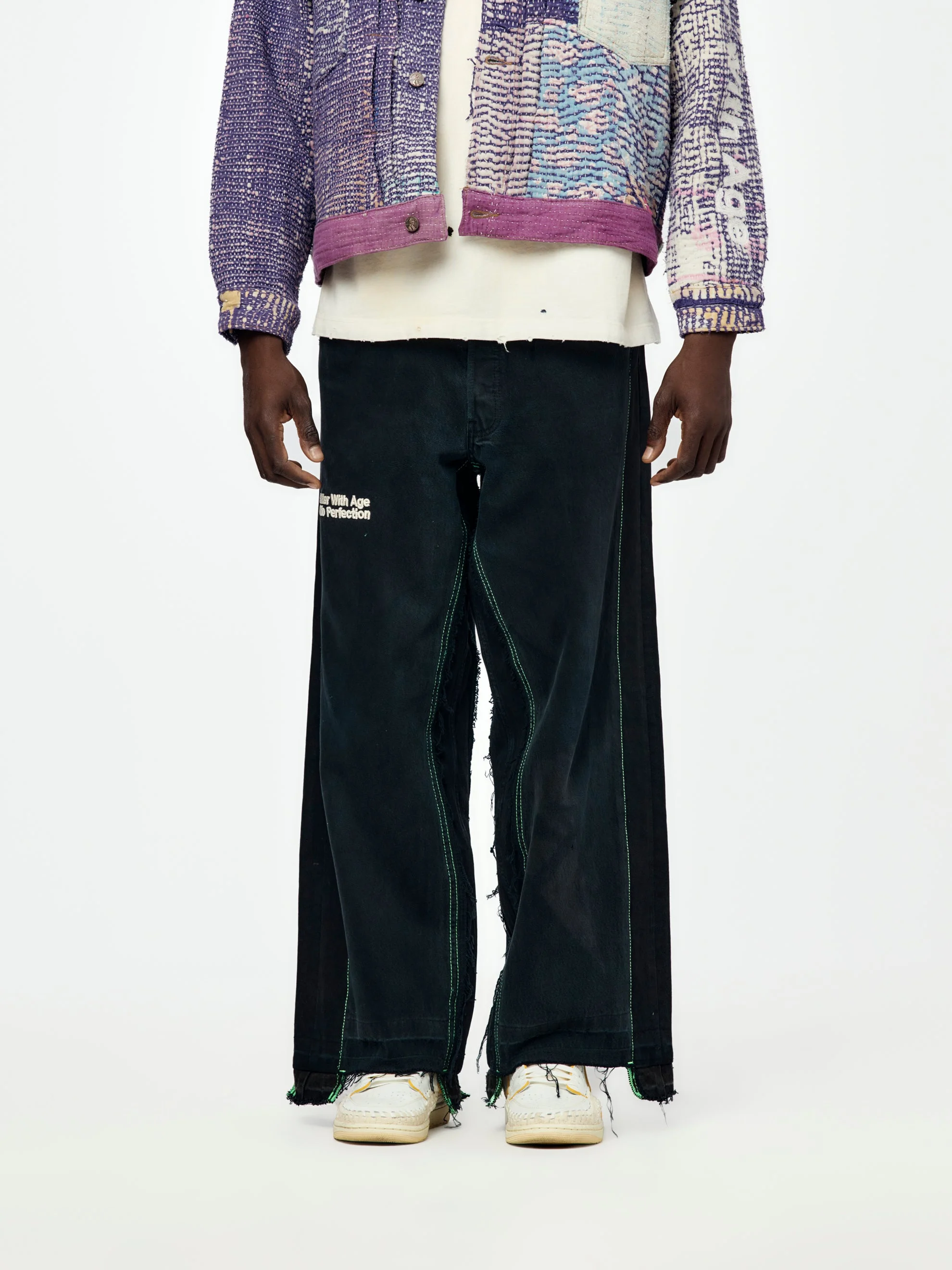 MONROE TRIPLE-WIDE DENIM TROUSER (BLACK) - 1