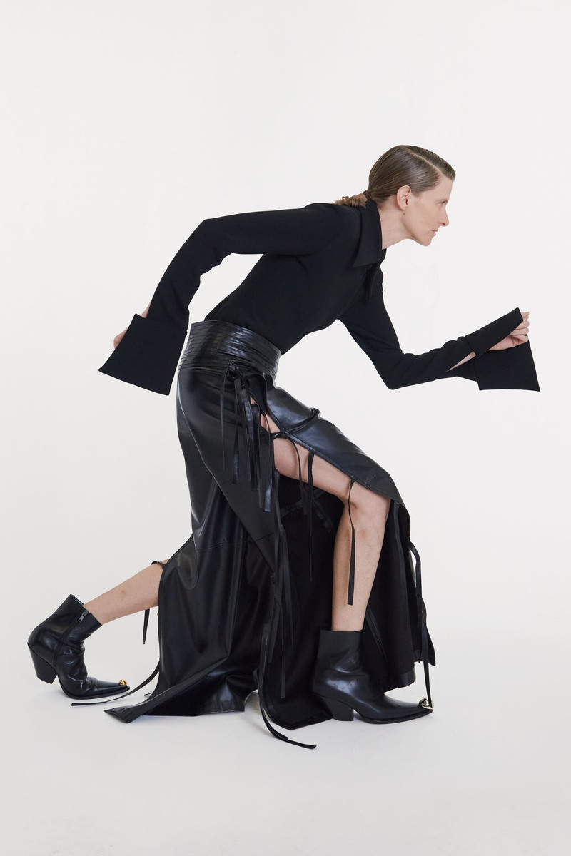 WIDE LEG PANTS WITH SIDE TIES BLACK 7