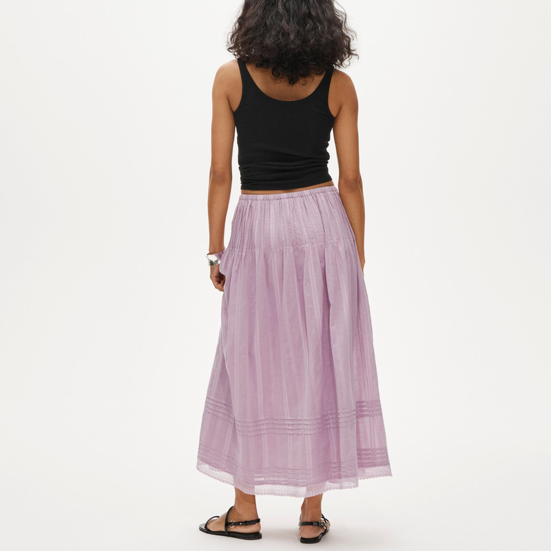 Midi skirt in embroidered dobby 4