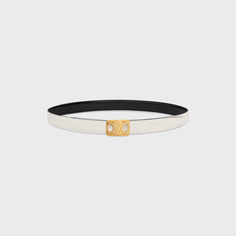 CELINE MEDIUM REVERSIBLE FRAMED TRIOMPHE BELT in TAURILLON AND NATURAL CALFSKIN outlook
