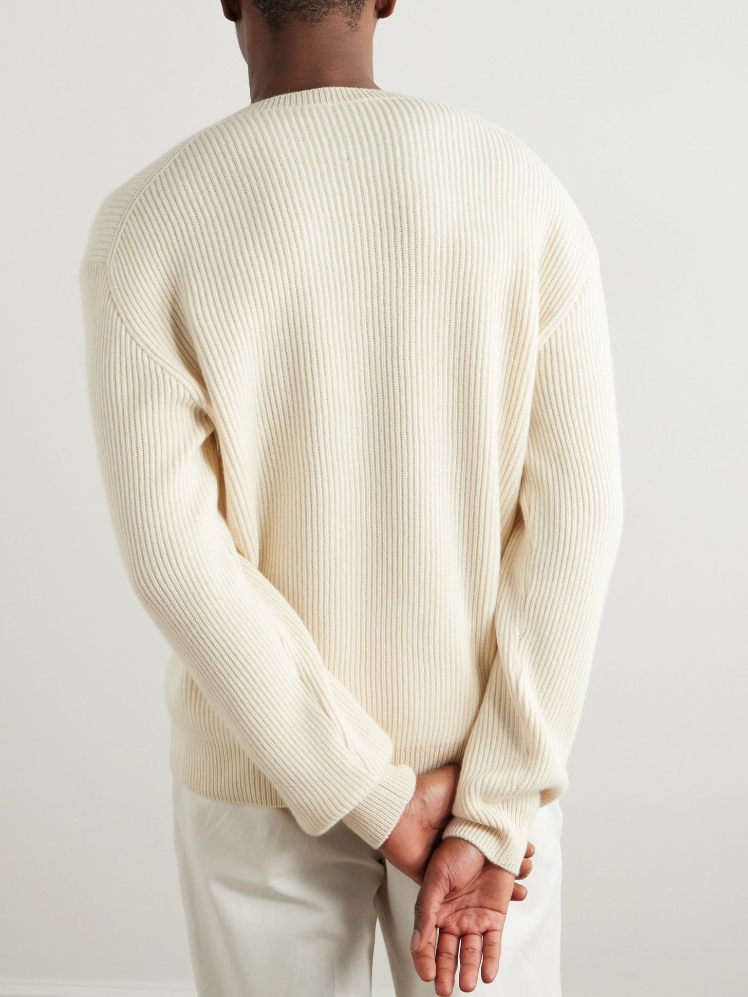 Fobello Ribbed Cashmere Sweater Off-white - 4