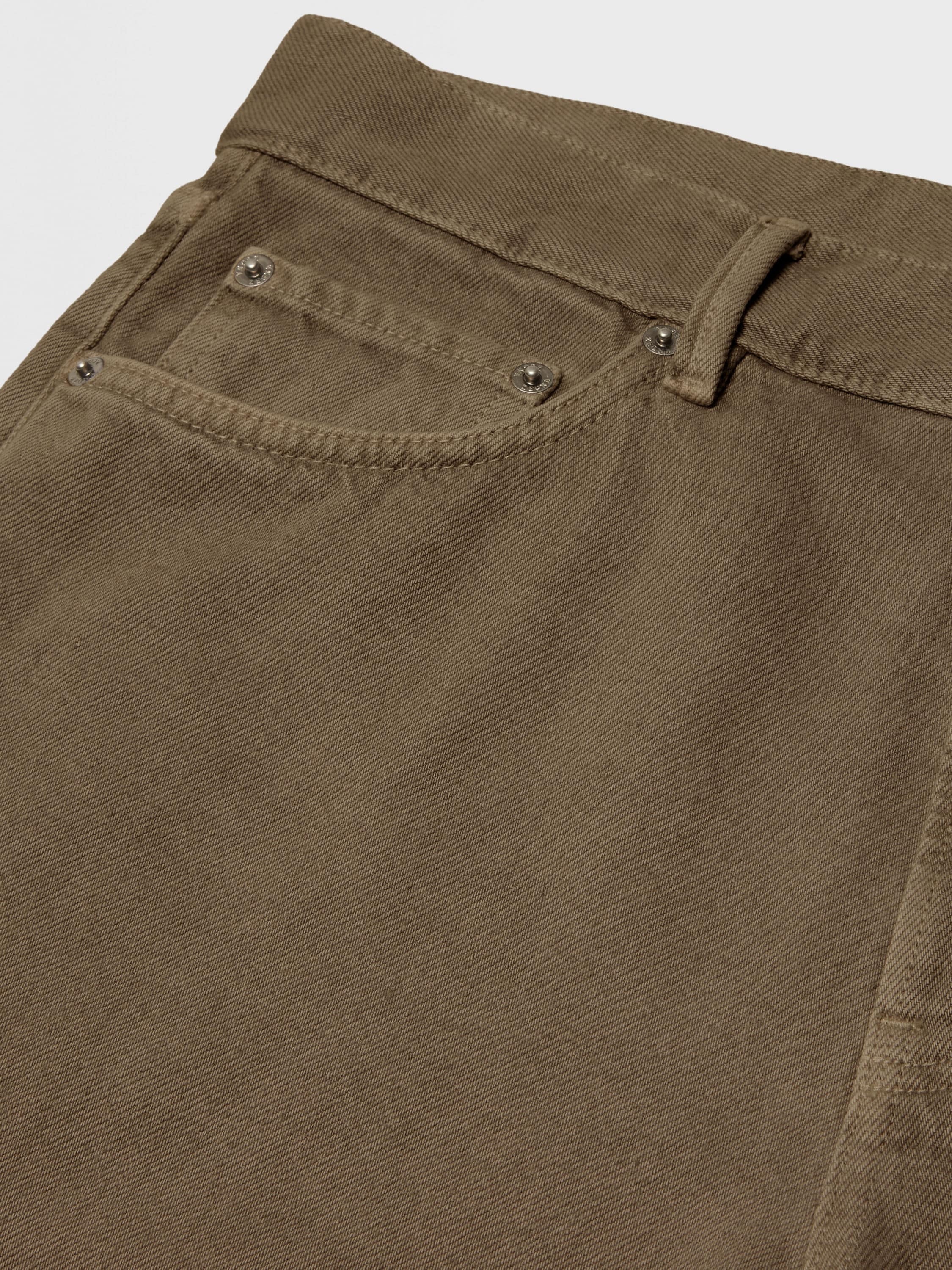 KHAKI COTTON ROCCIA JEANS - 3