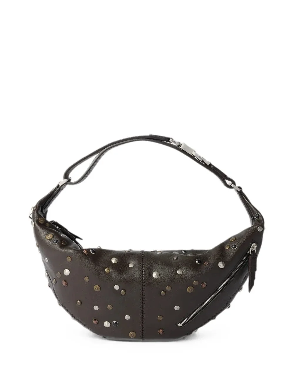 MINI QUIVER CLIP BAG IN SATELLITE-STUDDED GRAINED BUFFALO LEATHER - 1
