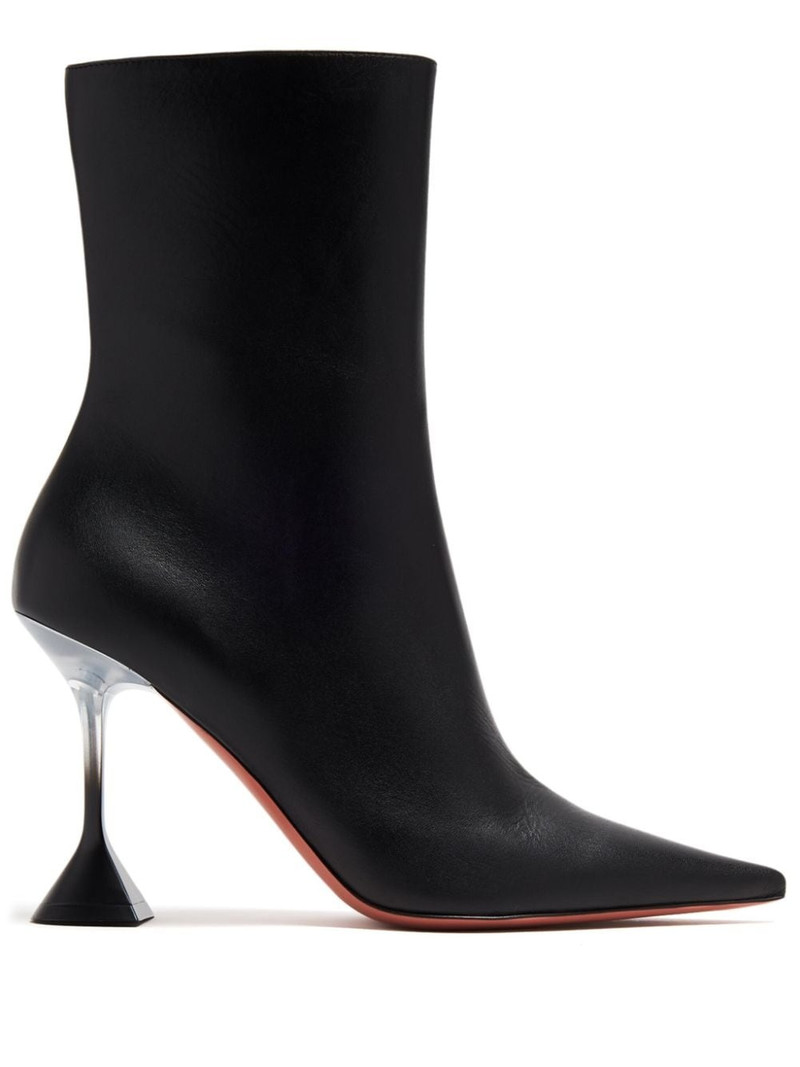 Amina Muaddi Giorgia Glass 95mm leather boots outlook