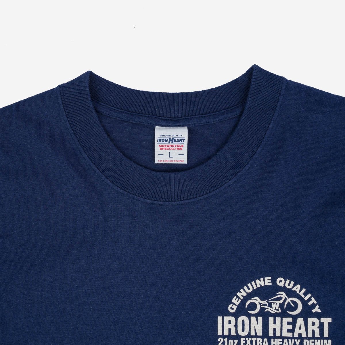 IHTL-2302-NAV 7.5oz Printed Loopwheel Crew Neck Long Sleeved T-Shirt - Navy - 9