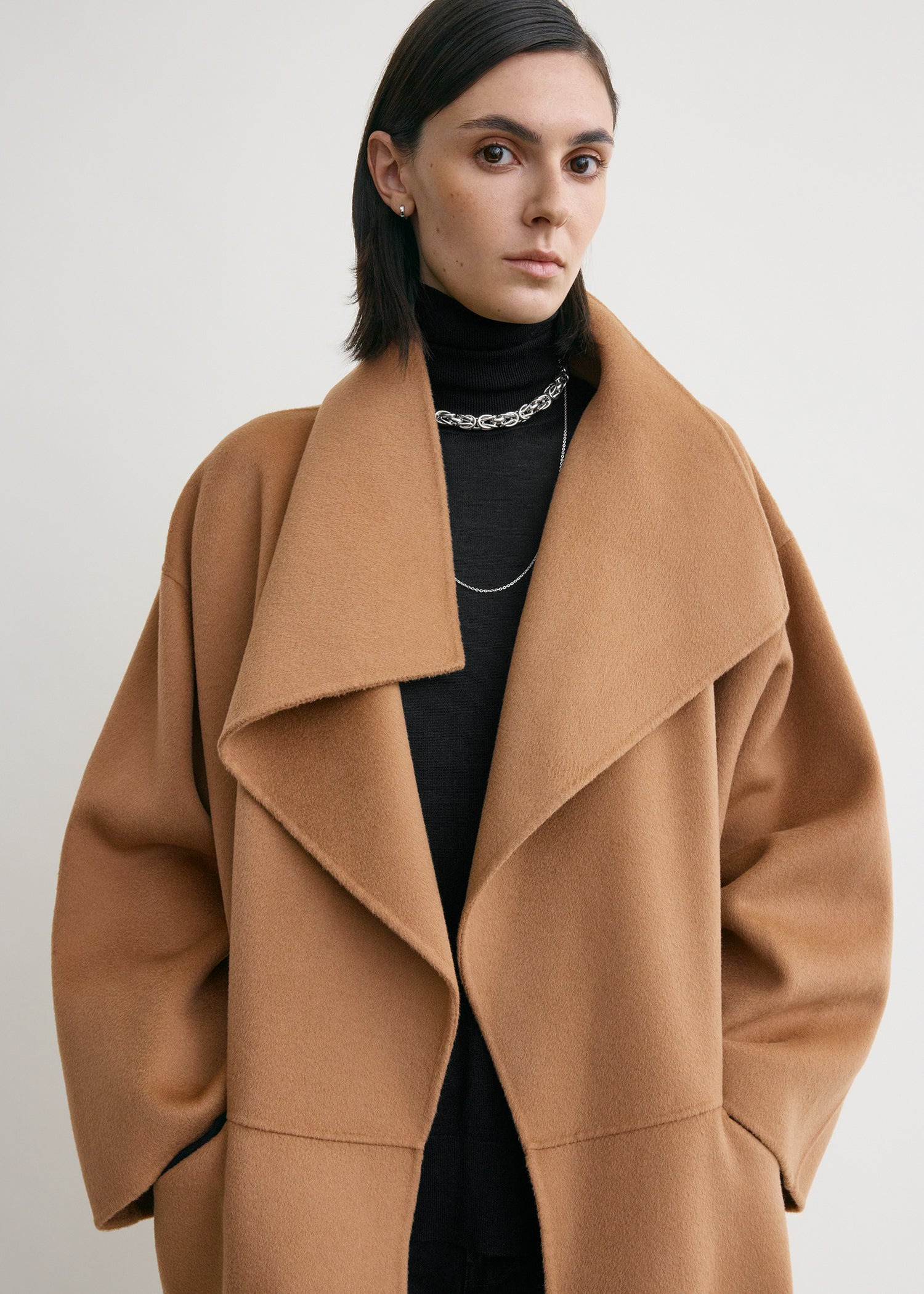 Signature wool cashmere coat camel - 3