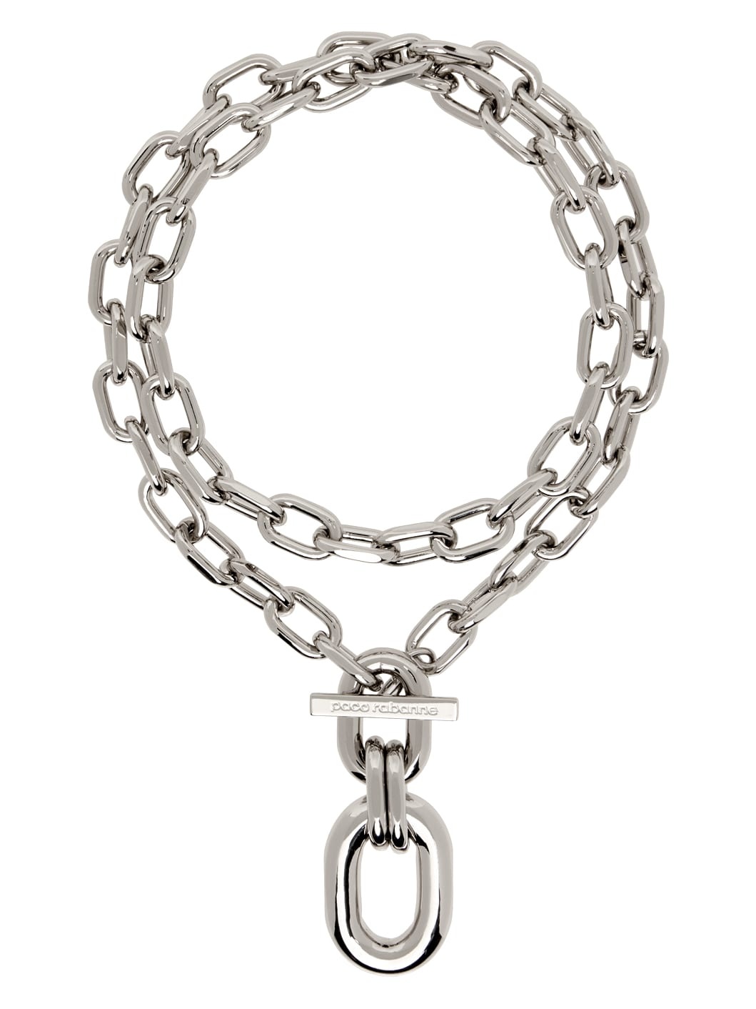 Silver Double XL Link Pendant Necklace - 1