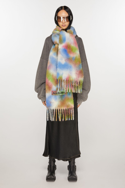 Acne Studios Tie-dye alpaca wool scarf - Green multi outlook