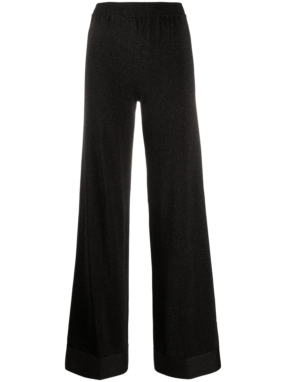 high-rise wide-leg knit trousers - 1