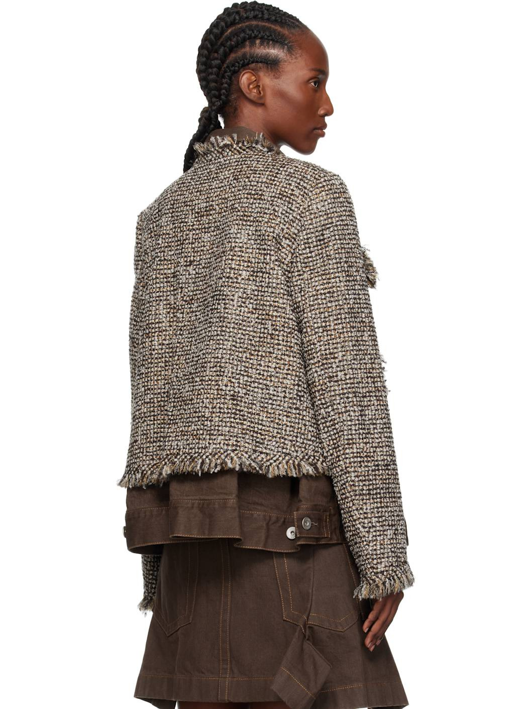 Brown Tweed Denim Jacket - 3