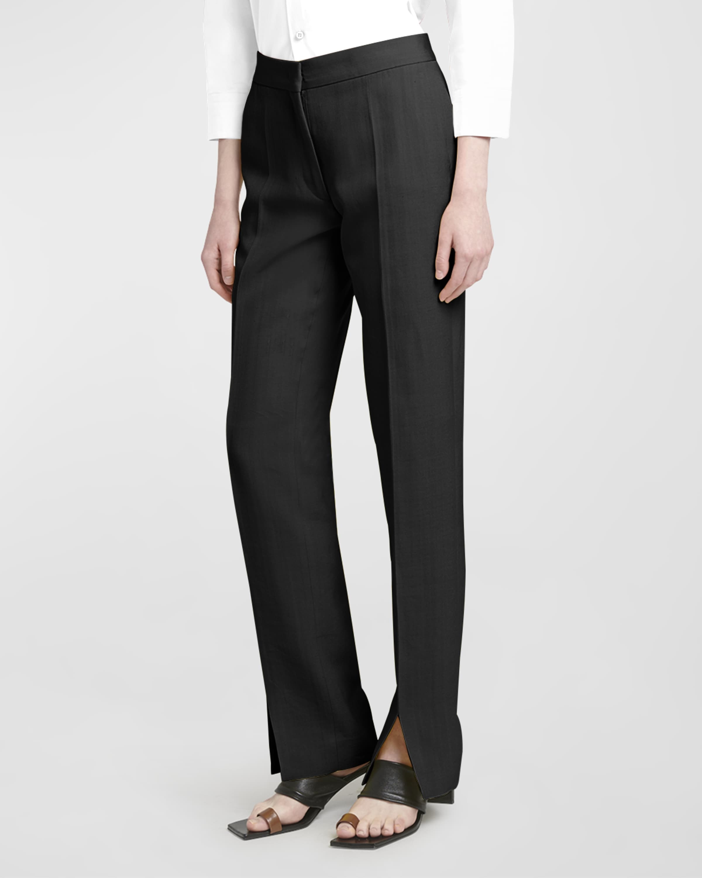 Pleated Split-Hem Trousers - 2