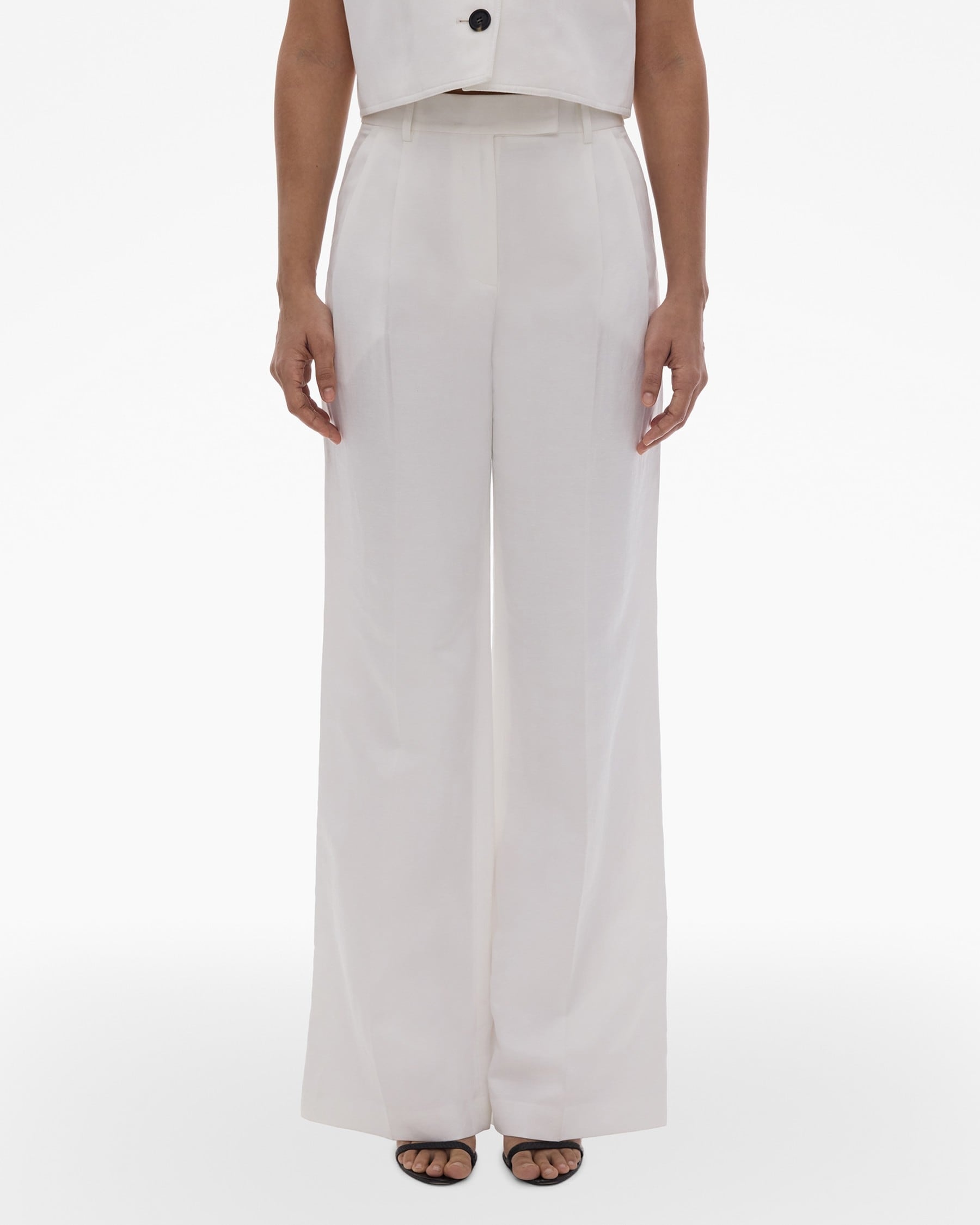 PLEATED STRETCH WOOL PANT - 3