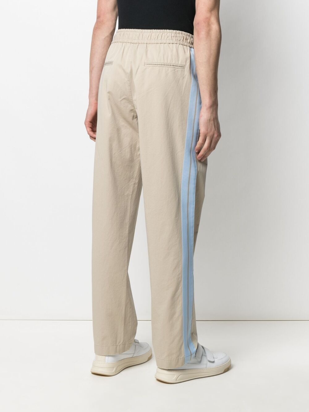 side-stripe straight-leg trousers - 4