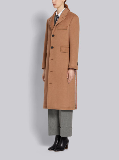 Thom Browne Natural Baby Camel Hair Ticket Pocket Long Chesterfield Overcoat outlook