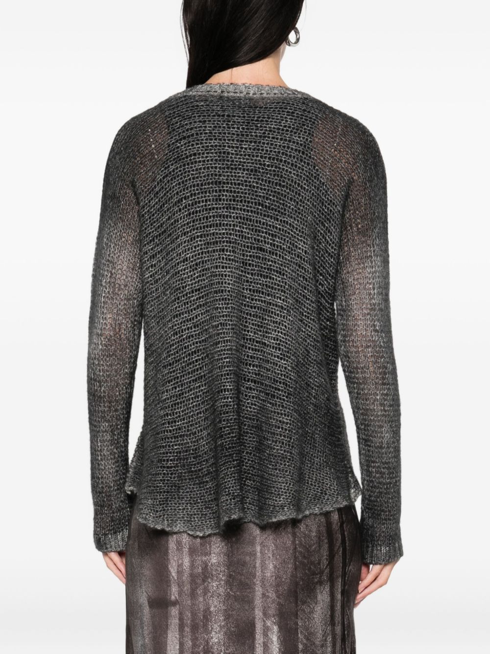 open-knit long-sleeve sweater - 4