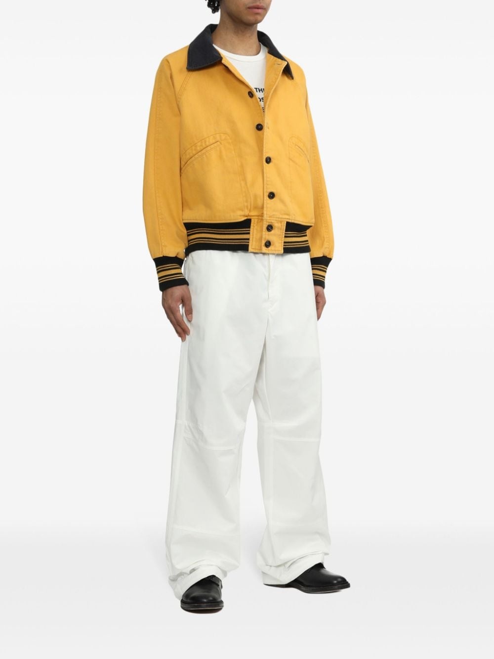 straight-leg cotton trousers - 2