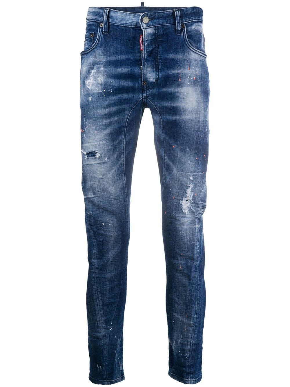 distressed slim-fit jeans - 1