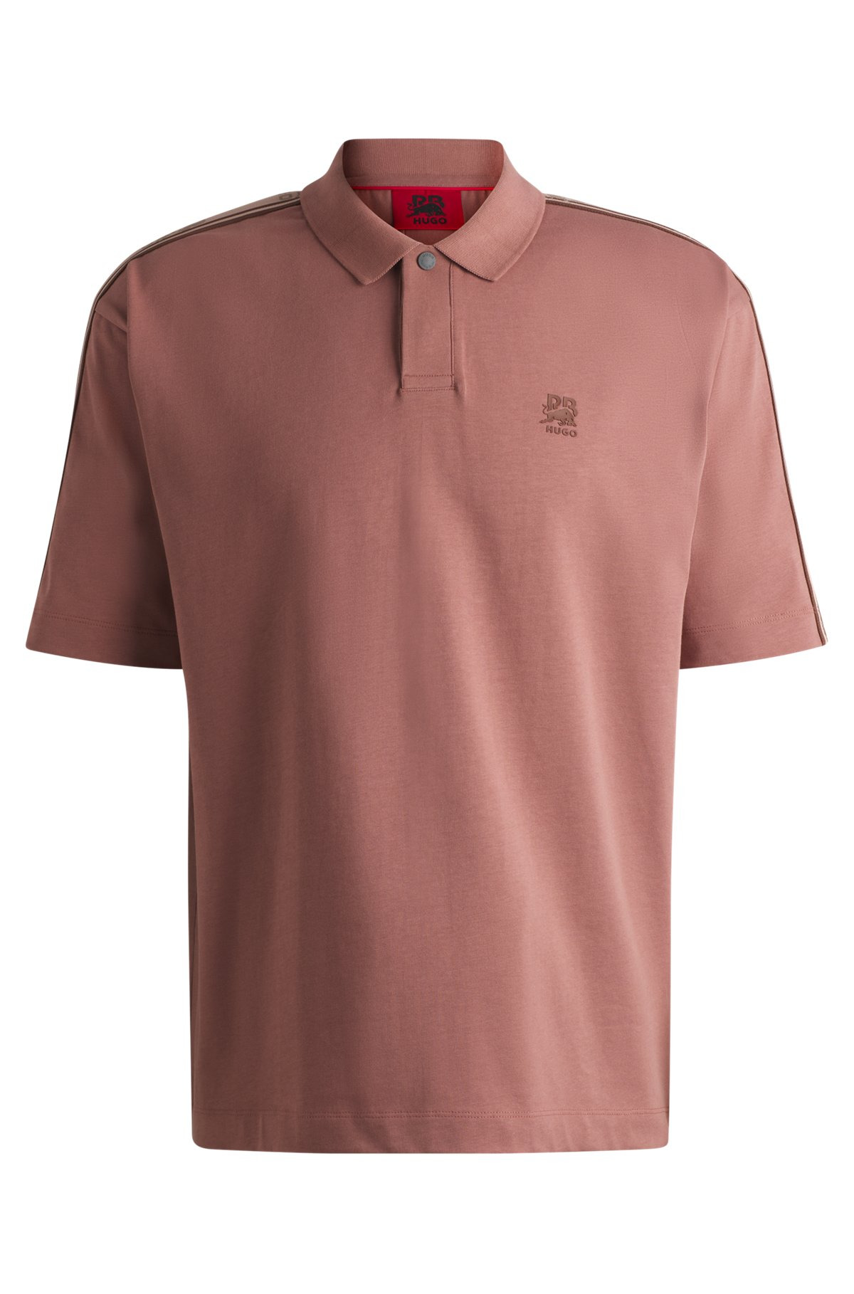 HUGO X RB COTTON POLO SHIRT WITH BRANDED TAPE - 1