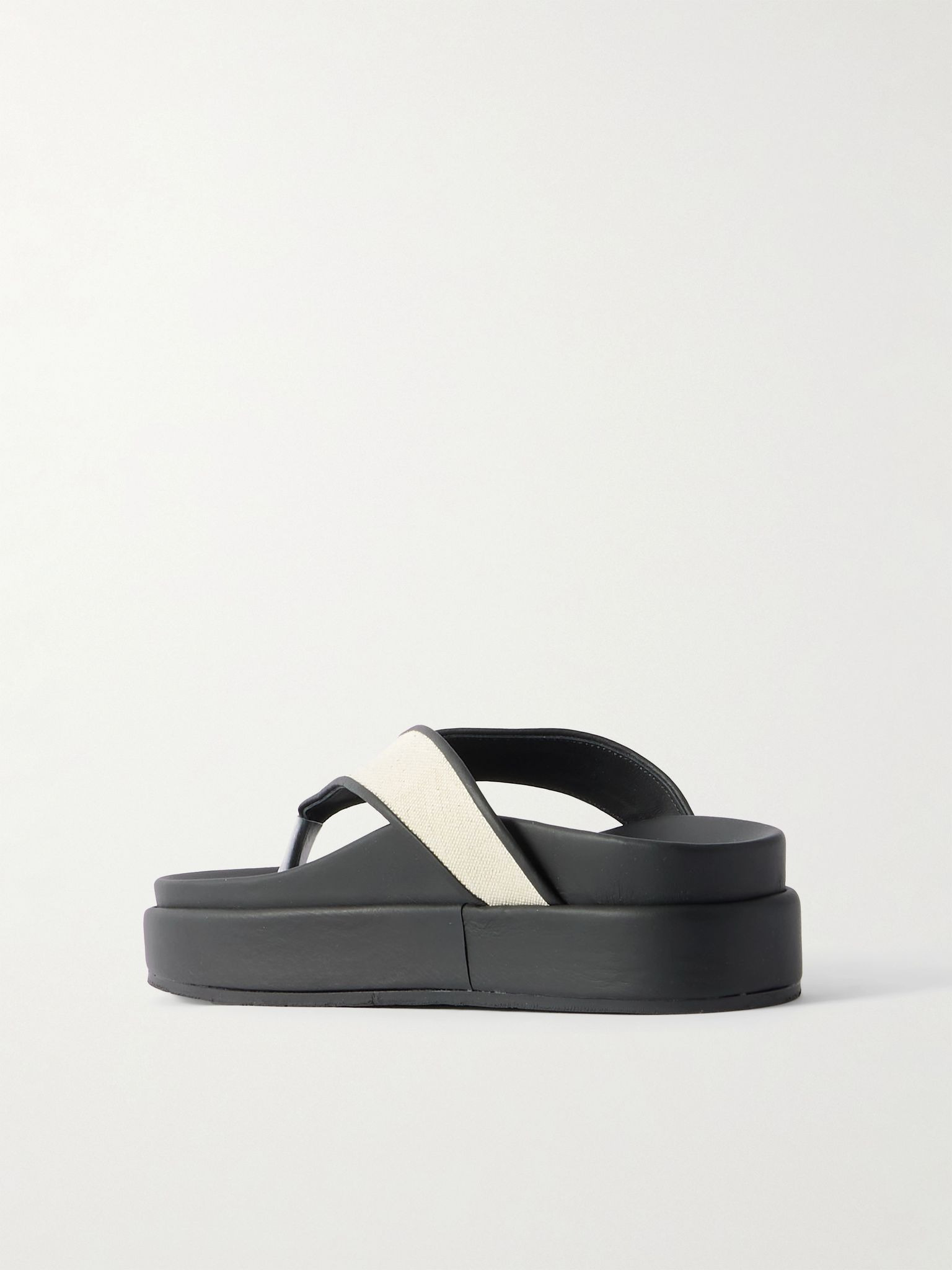Charys2Flatform rubber-trimmed canvas platform sandals Black - 3