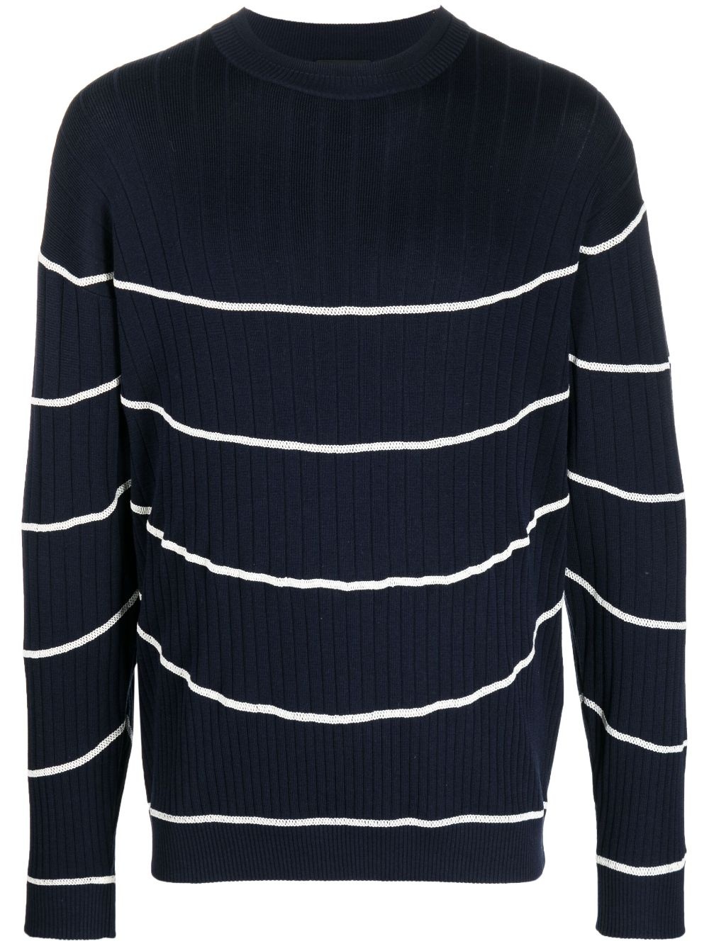 striped ribbed-knit jumper - 1