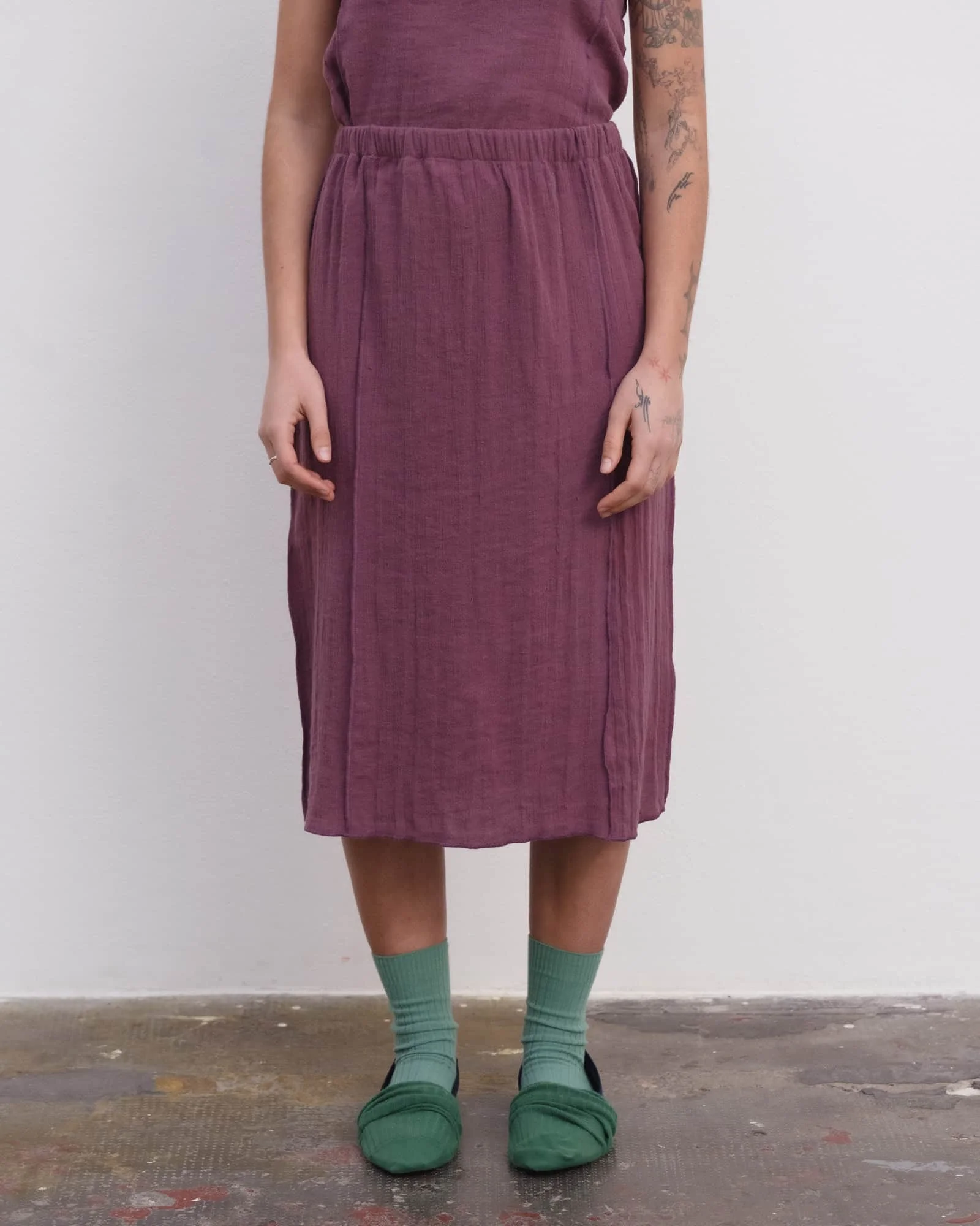 Shok Midi Skirt - Crinkle Linen - 1