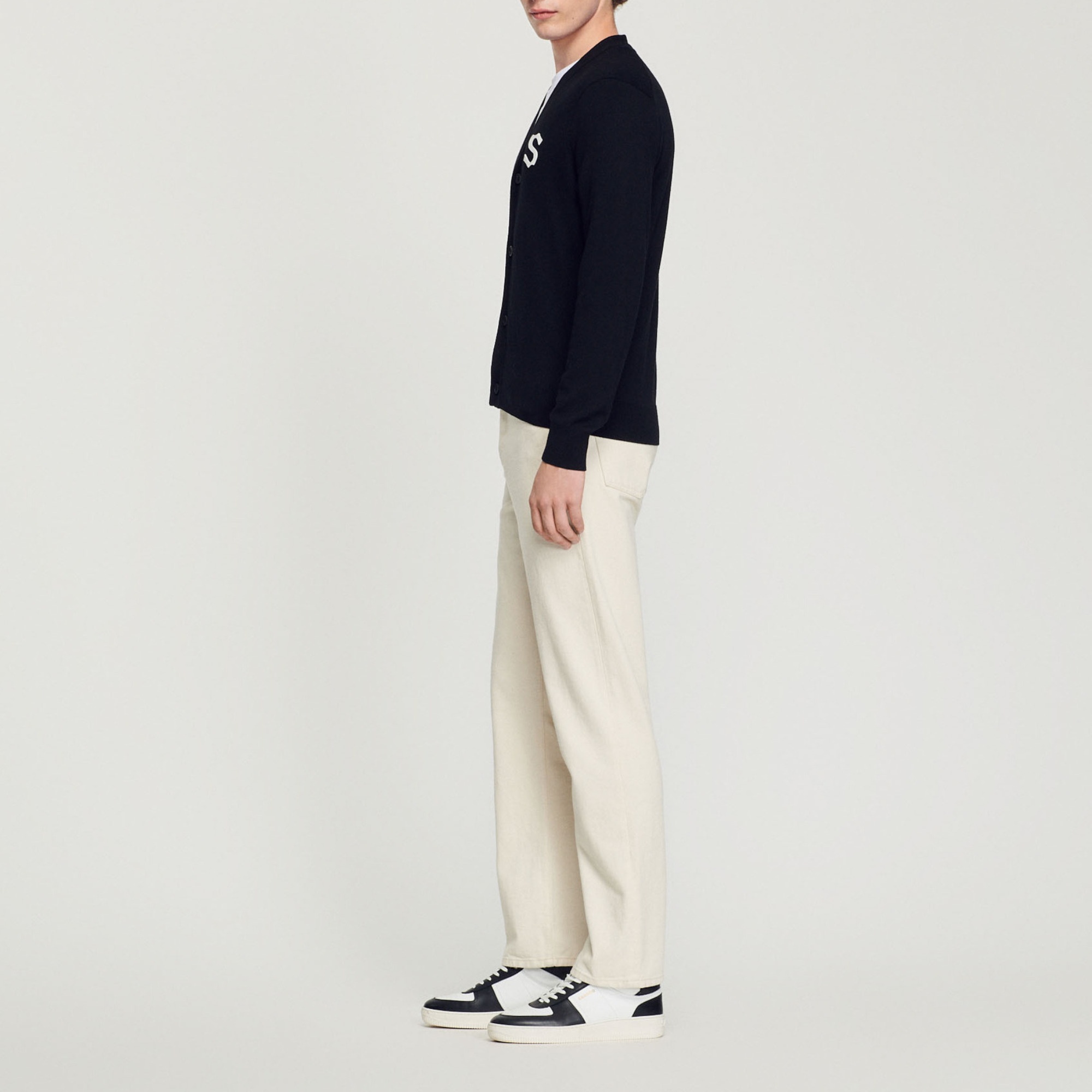 Wool cardigan with S patch - 6