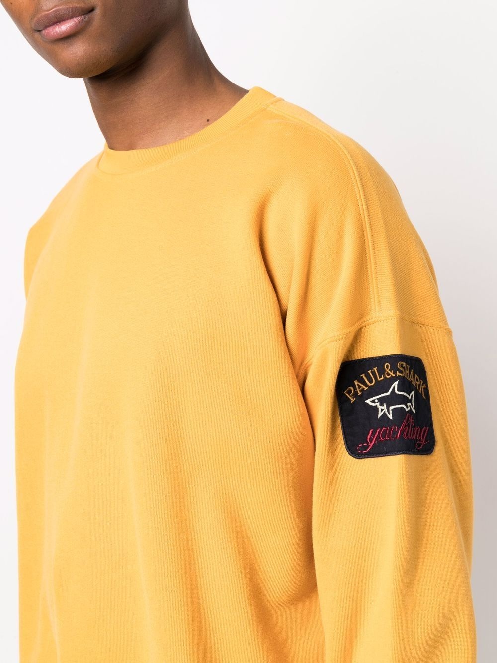 logo-patch cotton jumper - 5