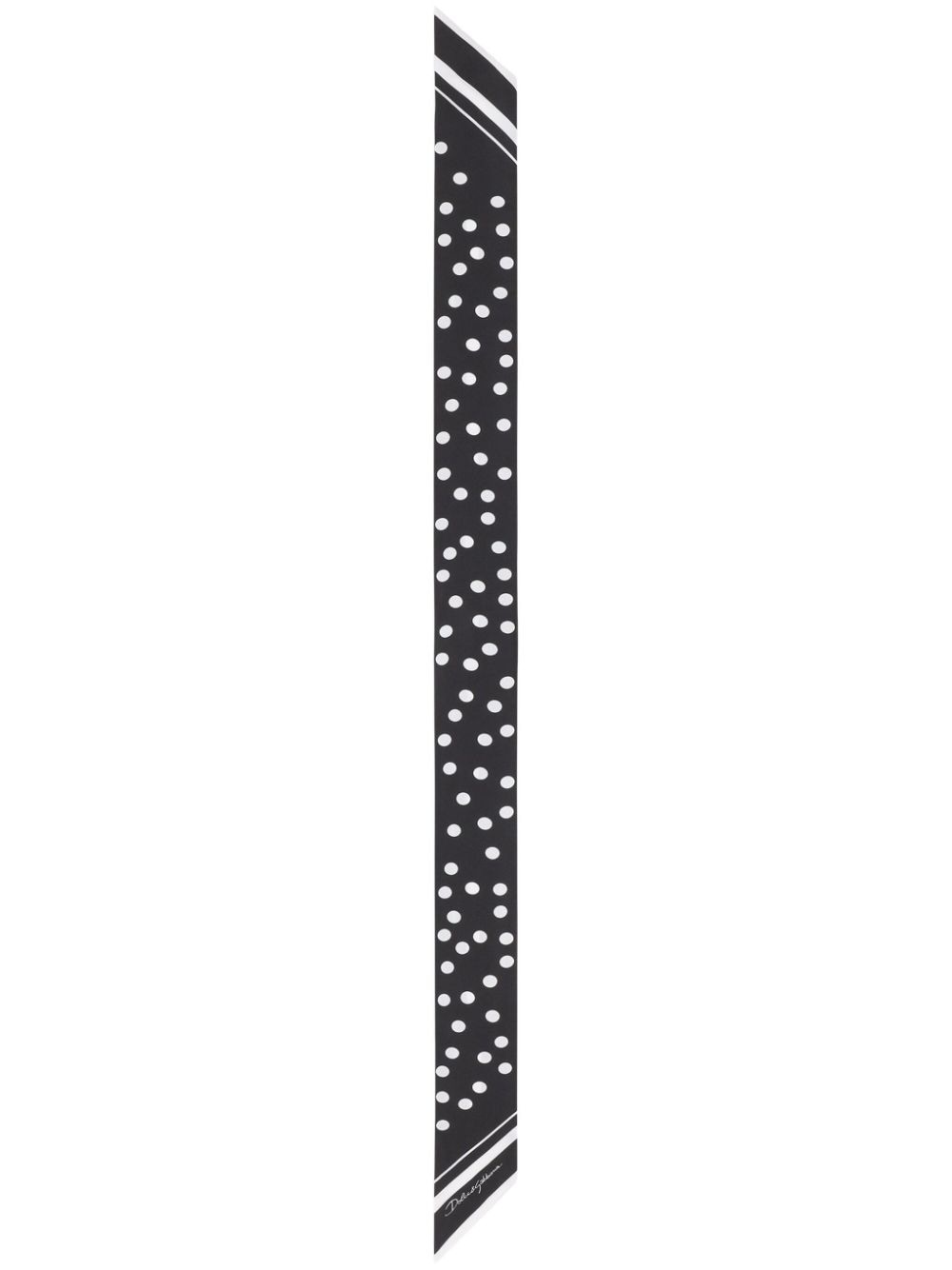 striped polka-dotted silk scarf - 1