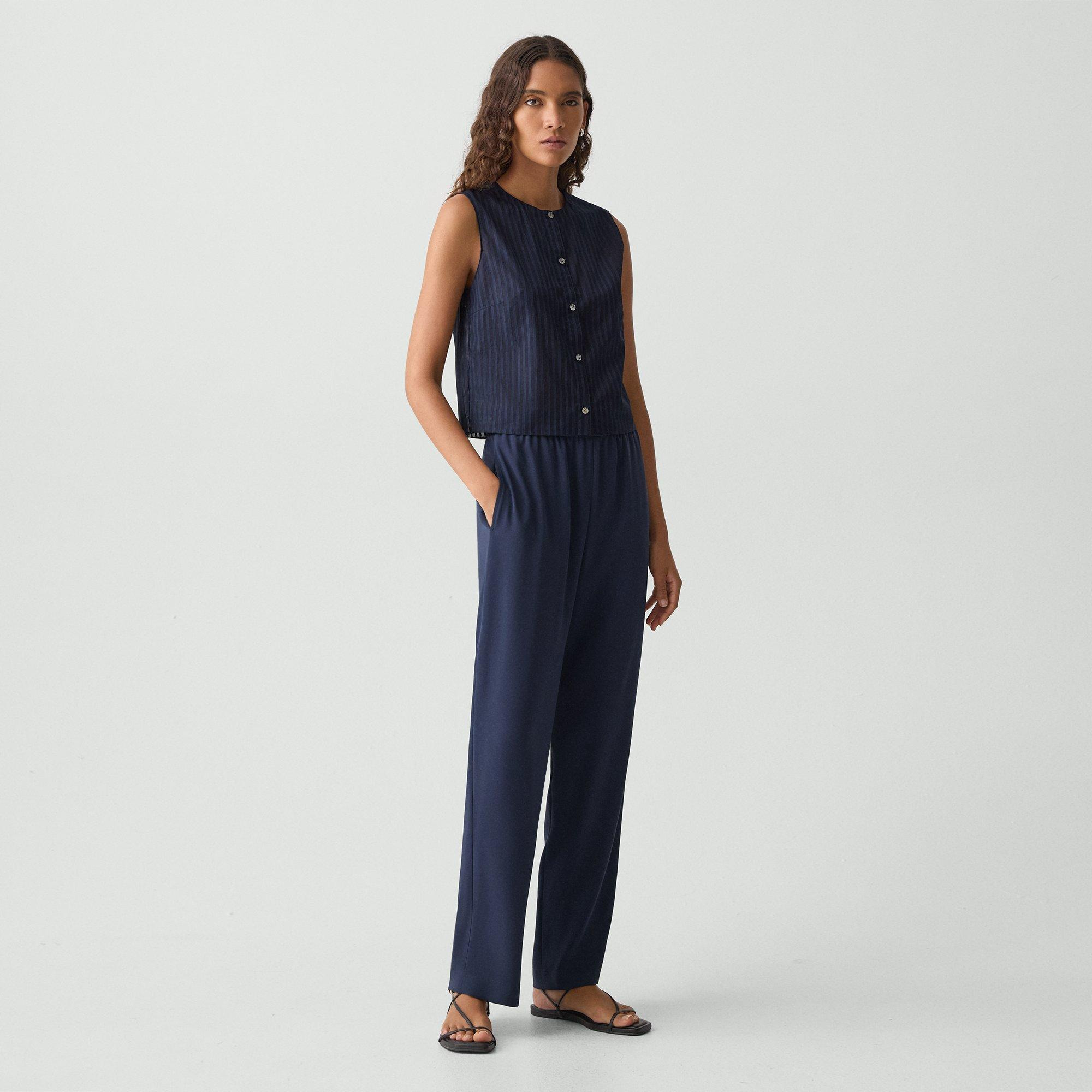 Relaxed Pull-On Pant in Satin Crepe - 3