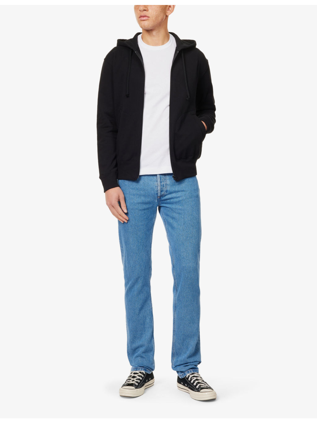 Brand-patch two-welt-pockets regular-fit cotton-jersey hoody - 2